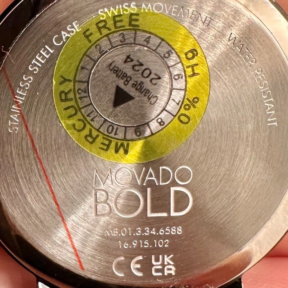 Movado bold rainbow crystal watch rare. New in box with free designer scarf - Picture 5 of 8